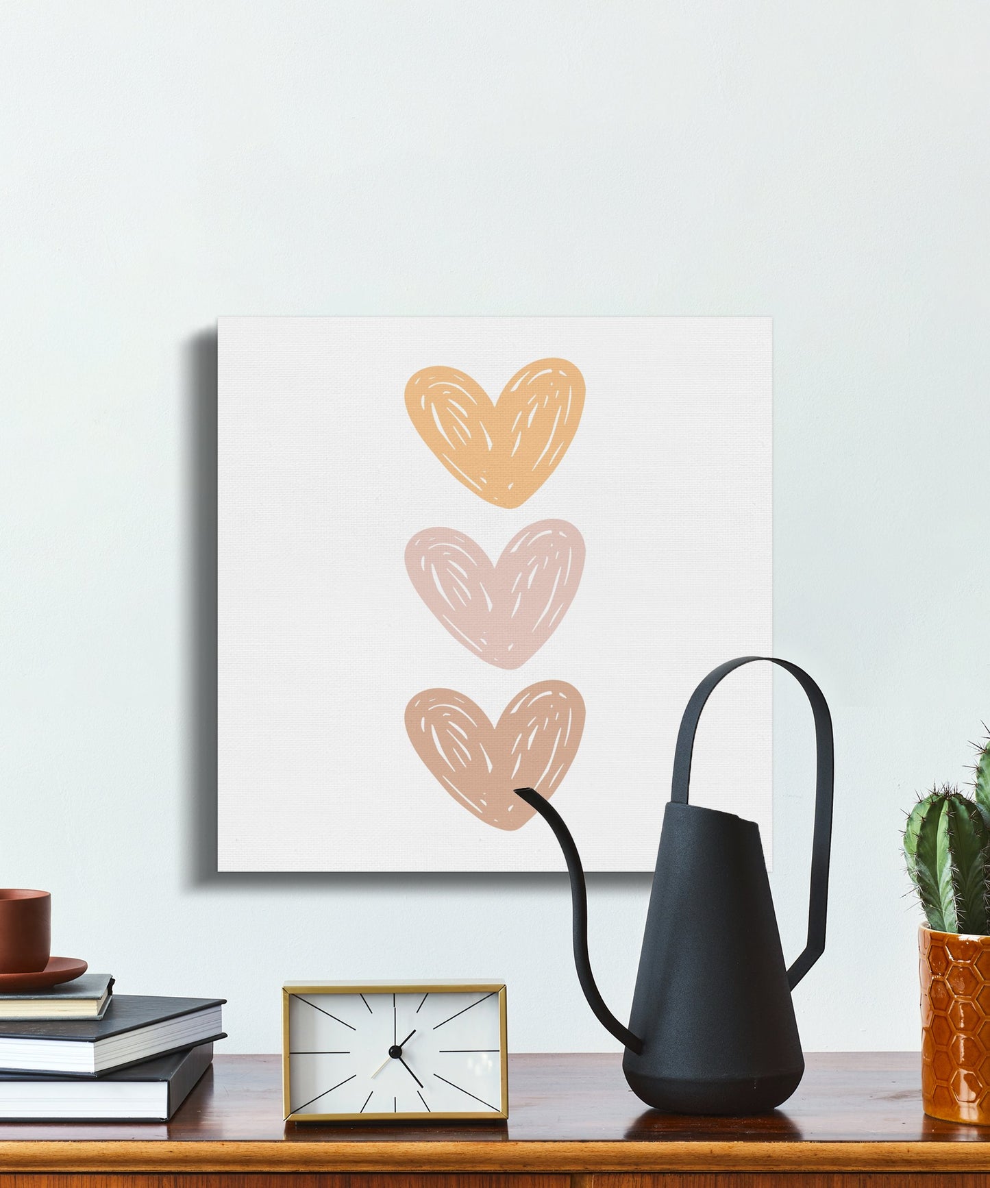 Premium Poster of Heart Trio Nursery Wall Art Beautiful Canvas Wraps