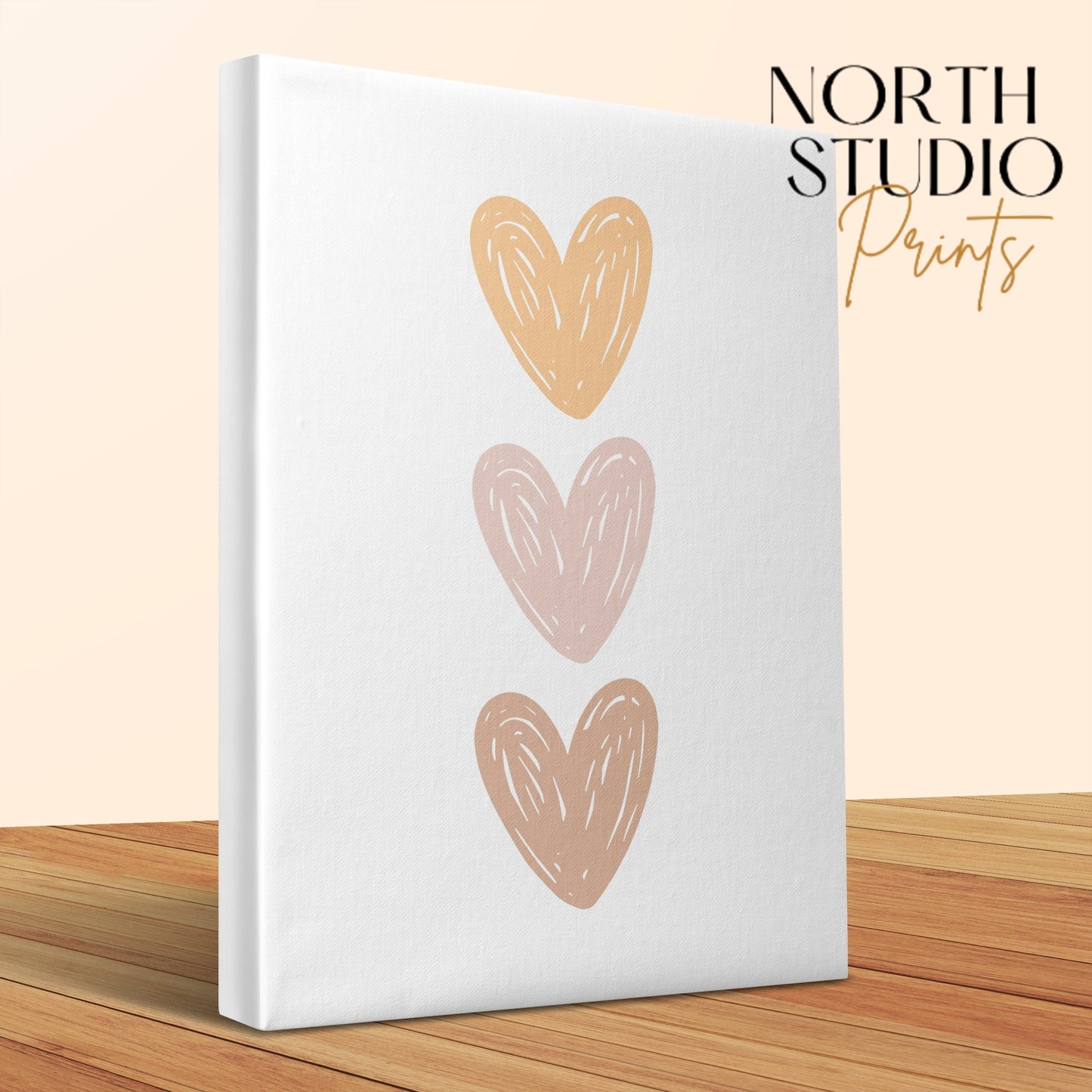 Premium Poster of Heart Trio Nursery Wall Art Beautiful Canvas Wraps