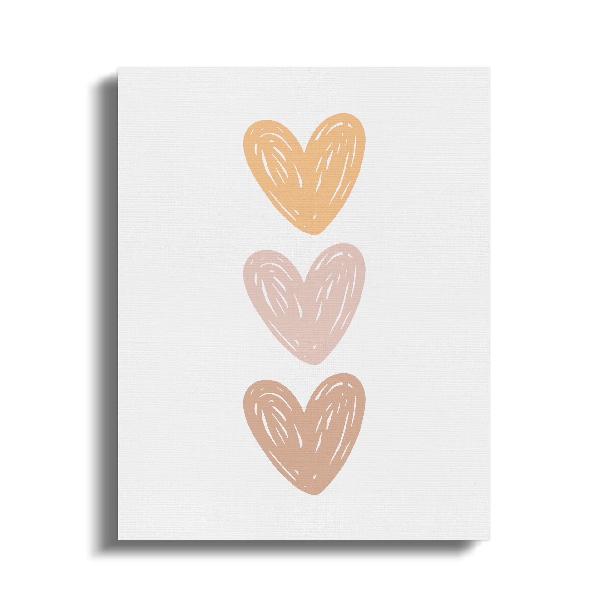 Premium Poster of Heart Trio Nursery Wall Art Beautiful Canvas Wraps