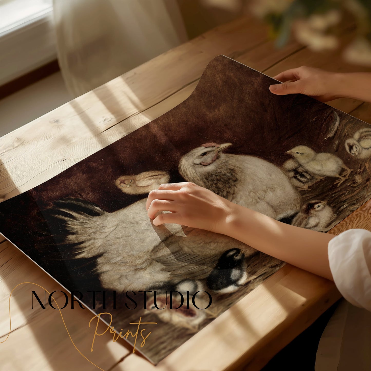 Premium Poster of Hen with Adorable Chicks Art Print Posters
