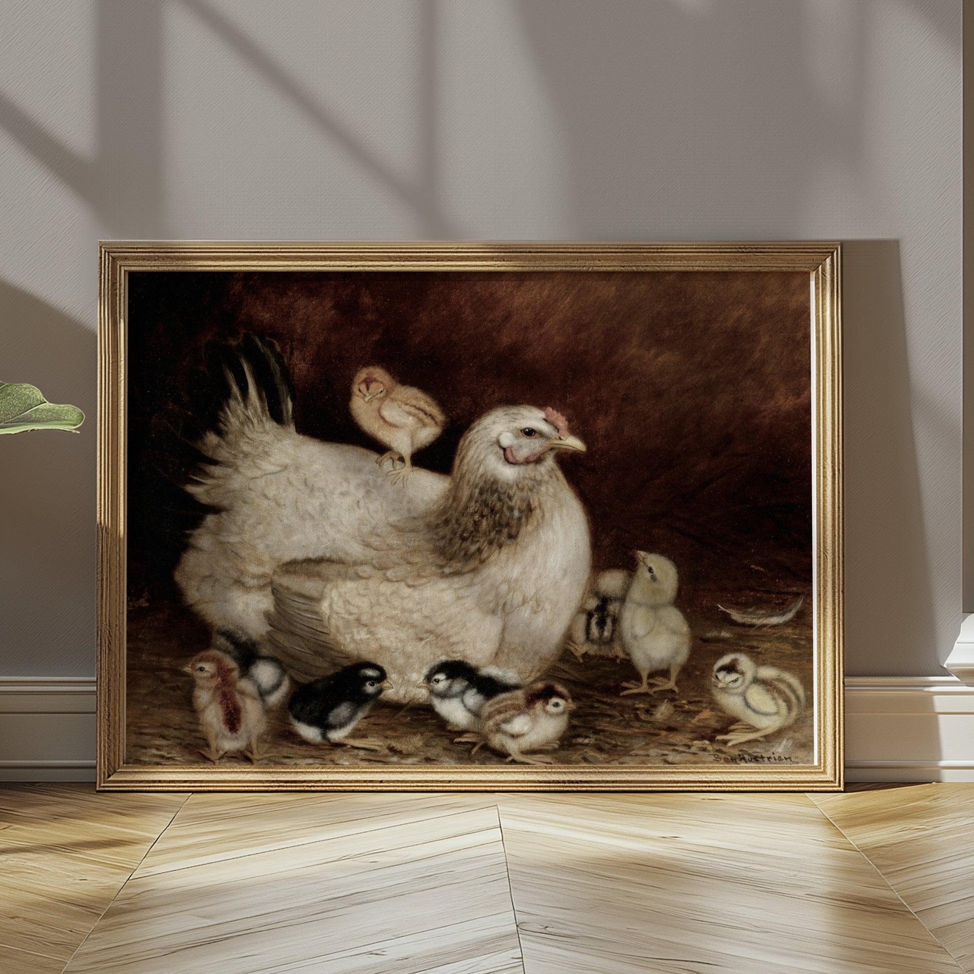 Premium Poster of Hen with Adorable Chicks Art Print Posters