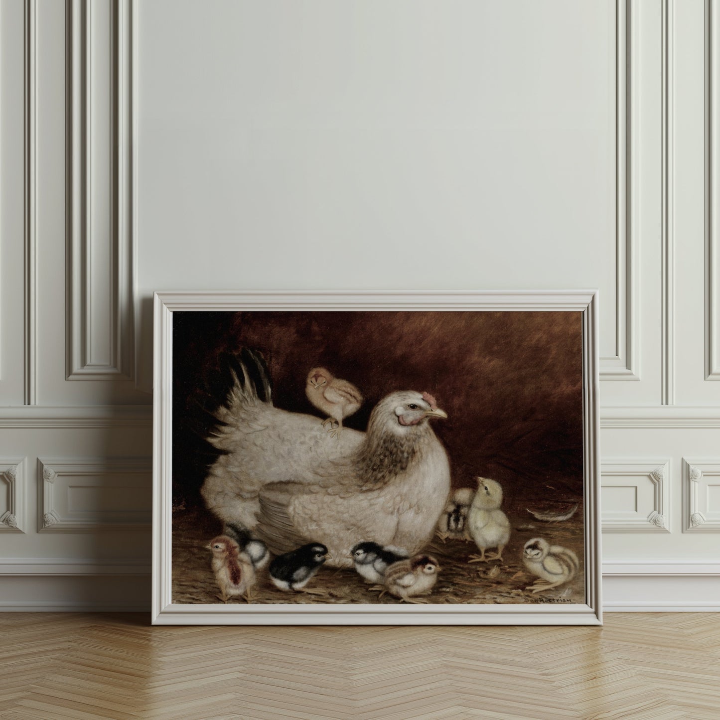 Premium Poster of Hen with Adorable Chicks Art Print Posters