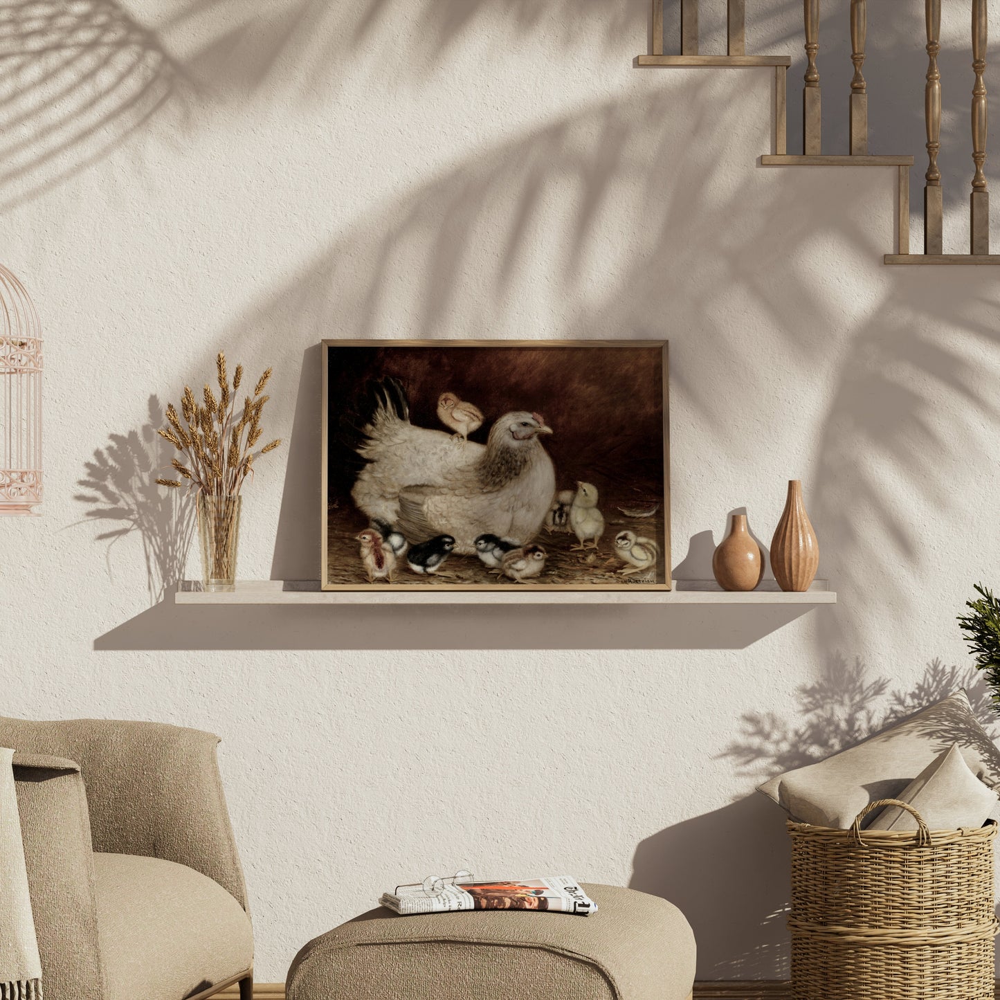 Premium Poster of Hen with Adorable Chicks Art Print Posters