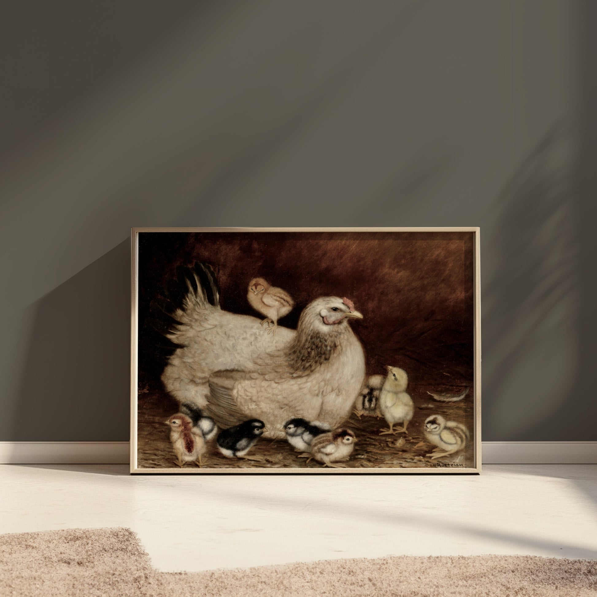 Premium Poster of Hen with Adorable Chicks Art Print Posters