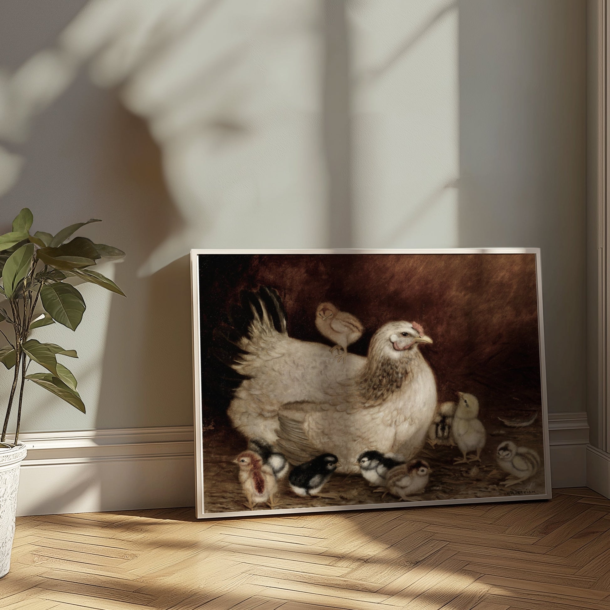 Premium Poster of Hen with Adorable Chicks Art Print Posters