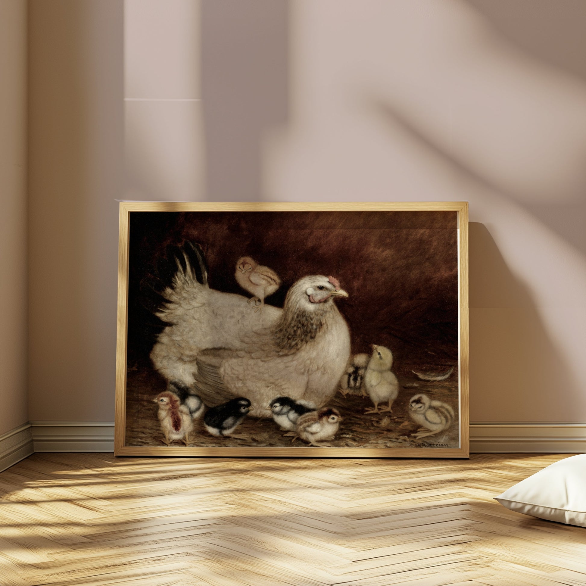 Premium Poster of Hen with Adorable Chicks Art Print Posters