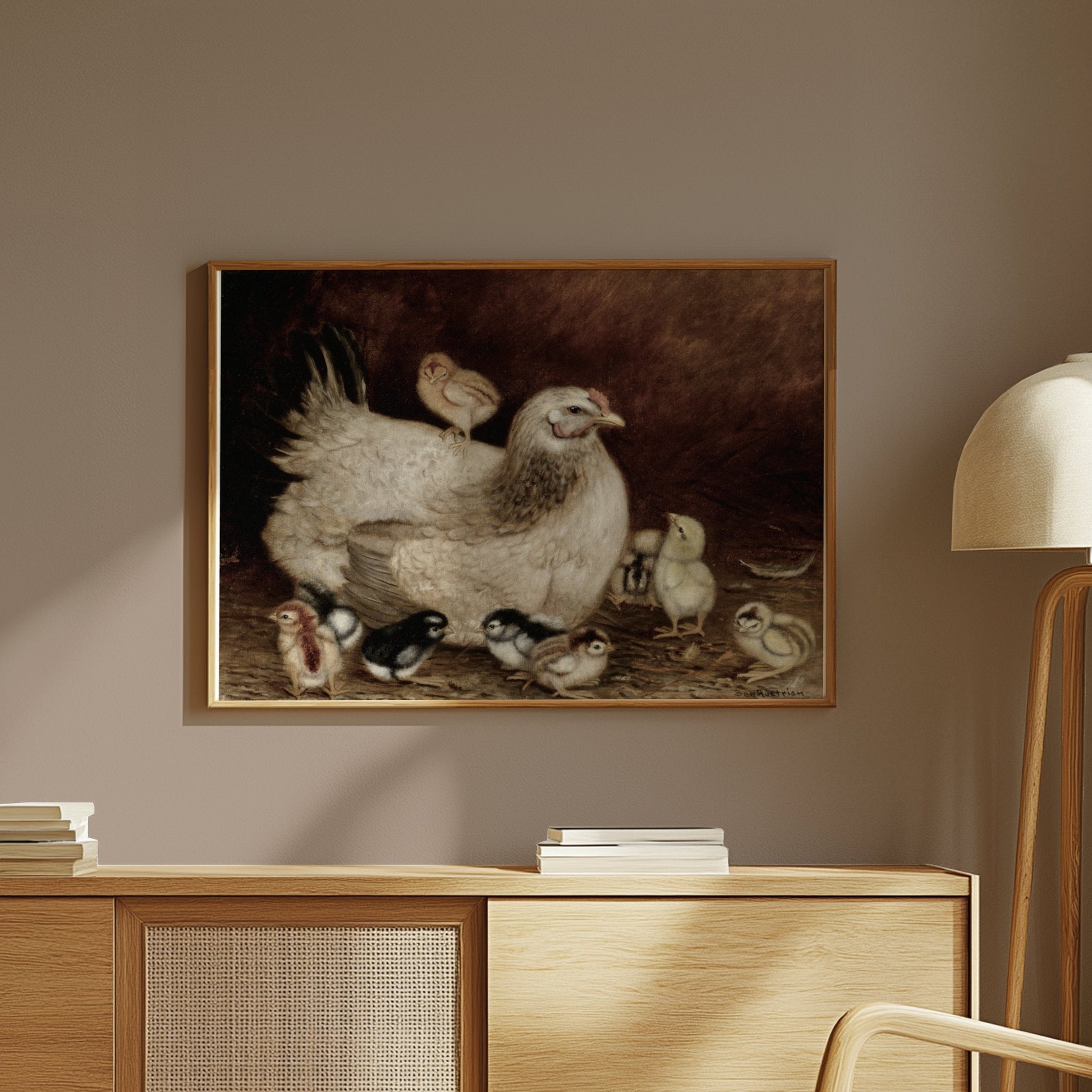 Premium Poster of Hen with Adorable Chicks Art Print Posters