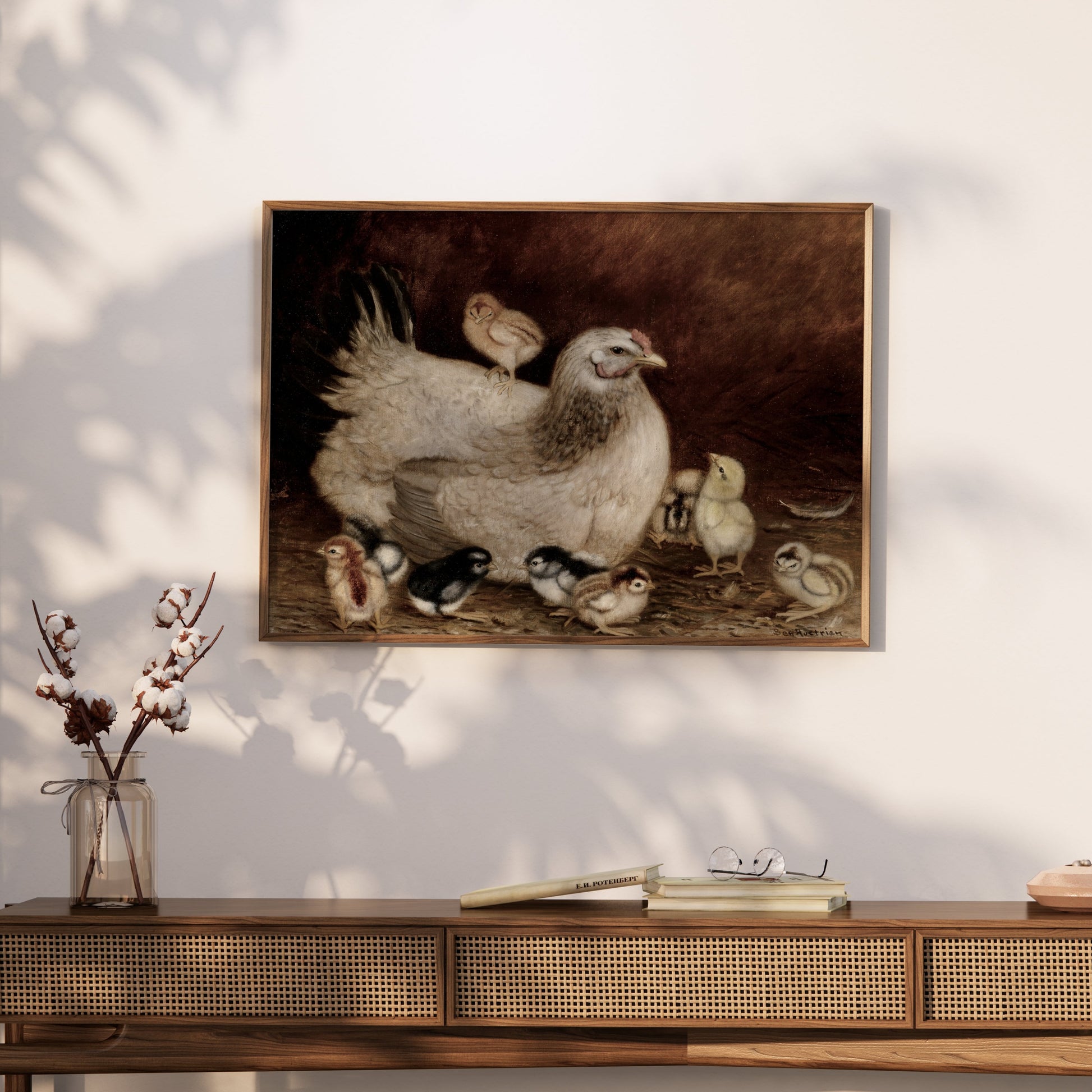 Premium Poster of Hen with Adorable Chicks Art Print Posters