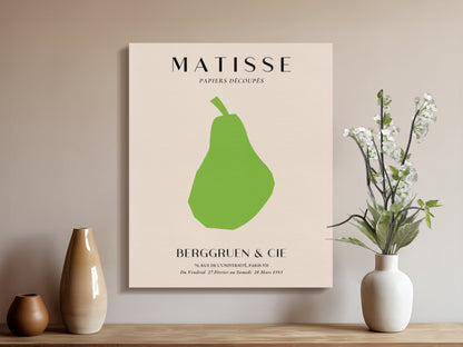 Henri Matisse art poster canvas wrap displayed in a modern setting with vases and flowers, perfect for contemporary home decor.