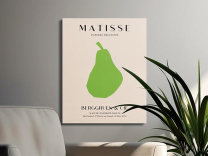 Henri Matisse art poster canvas wrap in a modern living room with plants, showcasing abstract art for elegant wall decor.