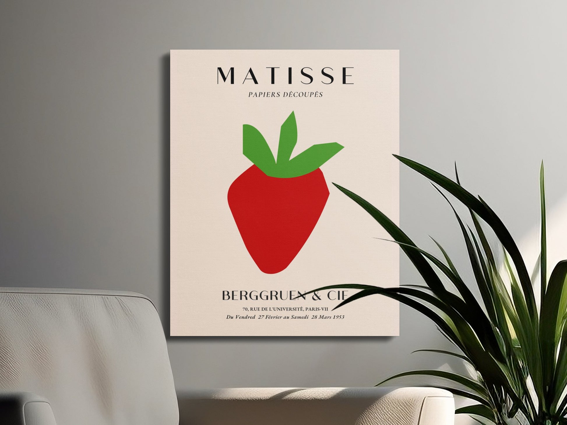Premium Poster of Henri Matisse Berggruen Strawberry Poster Canvas Wraps