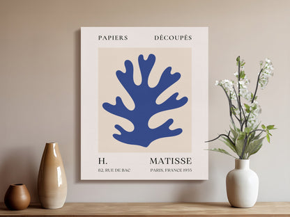 Premium Poster of Henri Matisse Blue Coral Reef Design Canvas Wraps