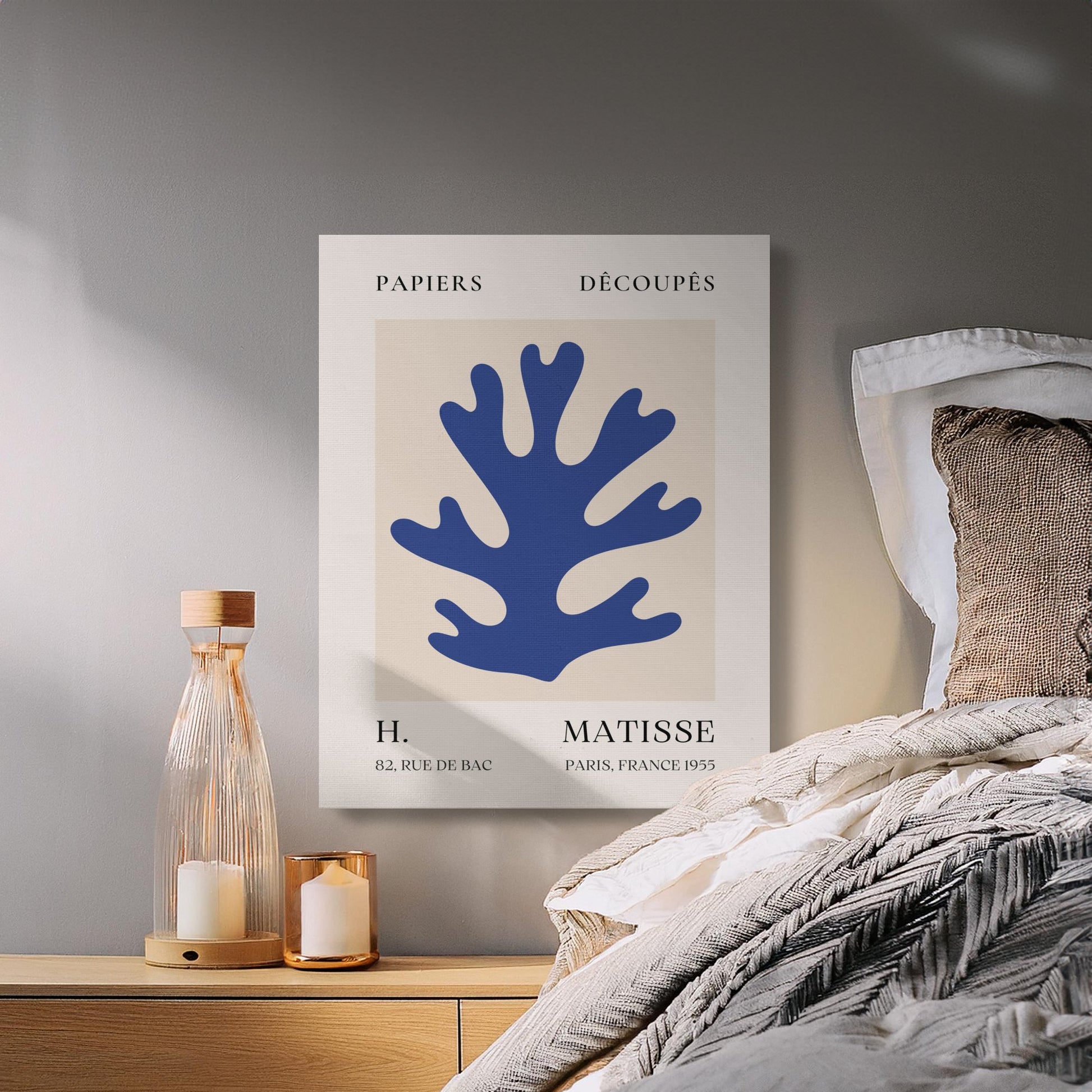 Premium Poster of Henri Matisse Blue Coral Reef Design Canvas Wraps