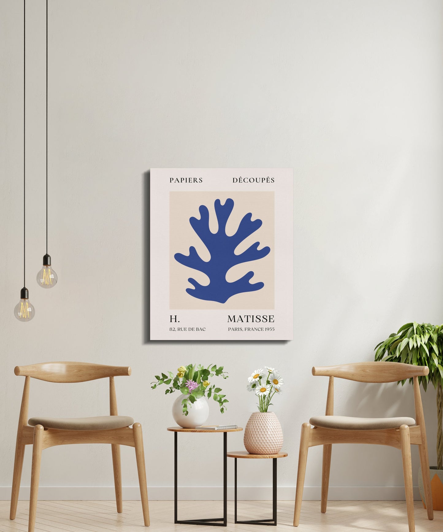 Premium Poster of Henri Matisse Blue Coral Reef Design Canvas Wraps
