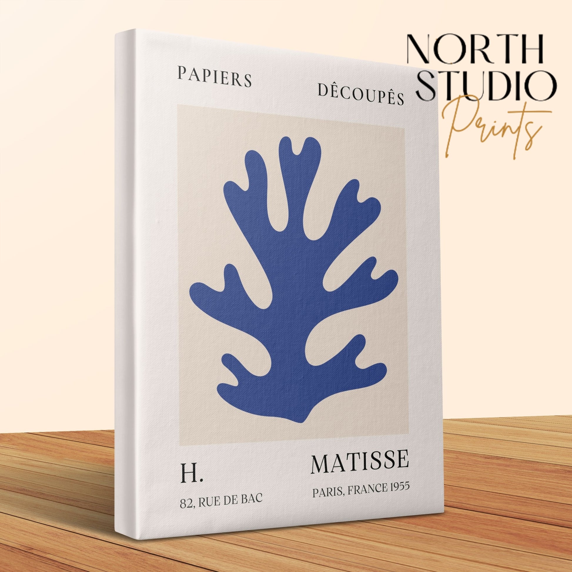 Premium Poster of Henri Matisse Blue Coral Reef Design Canvas Wraps