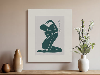 Elegant Henri Matisse inspired canvas wrap displayed in a cozy room with vases and flowers, ideal for artistic home decor.