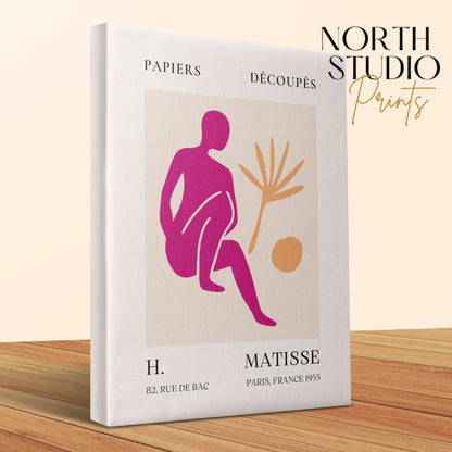 Henri Matisse inspired canvas wrap art with abstract design, displayed with North Studio Prints branding on a light background.