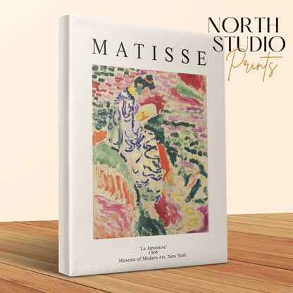 Henri Matisse La Japonaise canvas wrap with North Studio Prints branding, highlighting its artistic and decorative appeal.