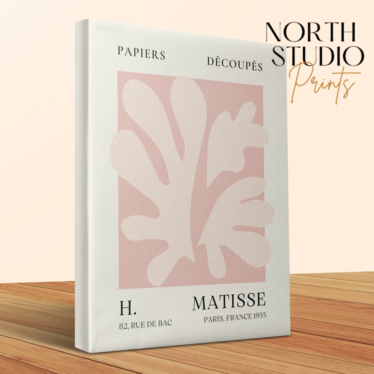Henri Matisse reproduction canvas wrap close-up showing its textured finish and abstract design, perfect for art reproduction enthusiasts.