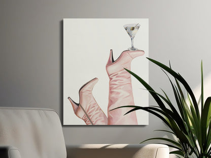 Premium Poster of High Heels and Martini Cowgirl Canvas Wraps