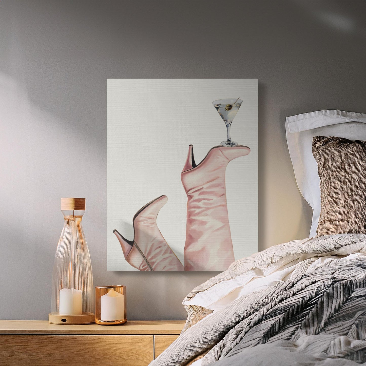 Premium Poster of High Heels and Martini Cowgirl Canvas Wraps
