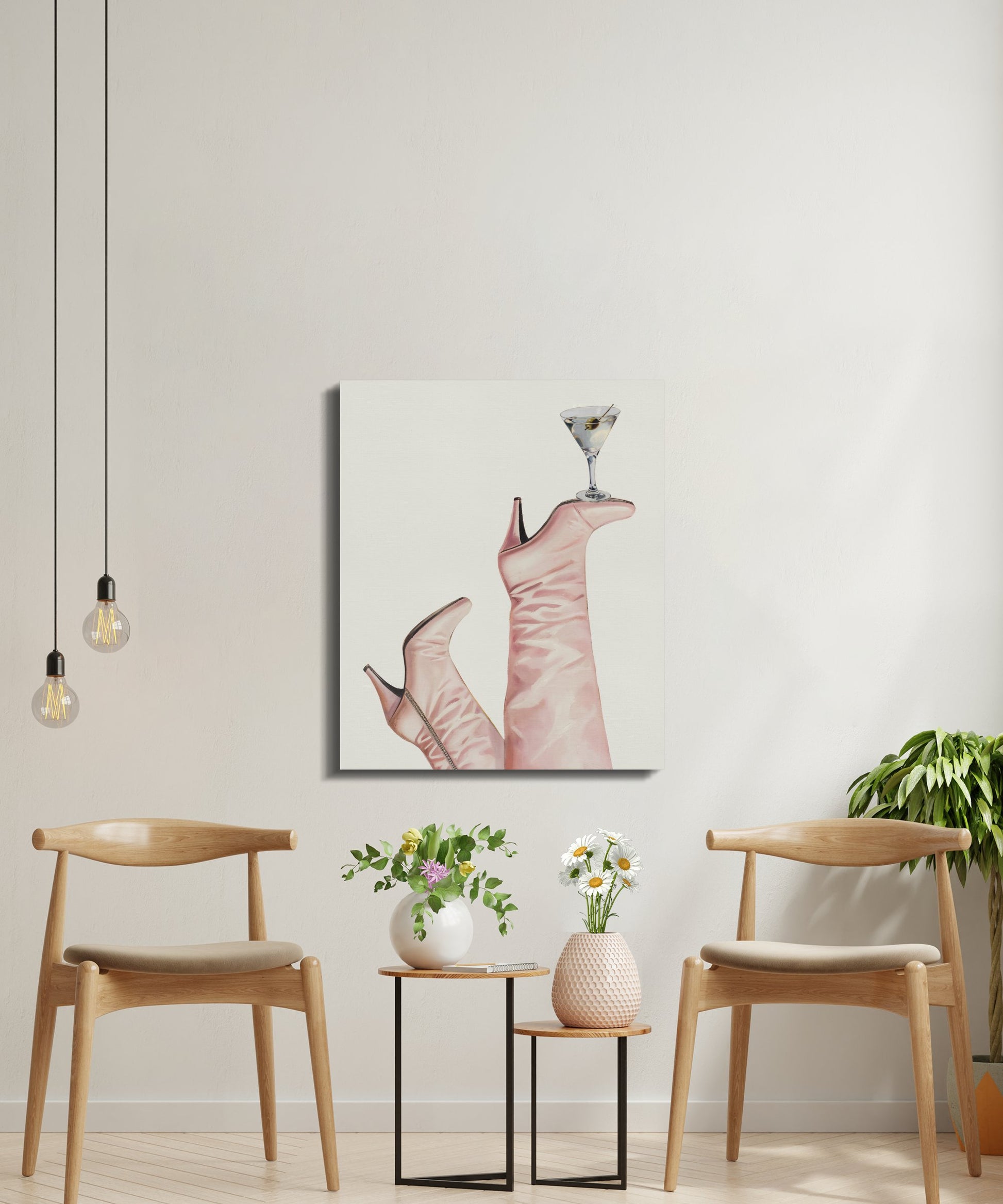 Premium Poster of High Heels and Martini Cowgirl Canvas Wraps