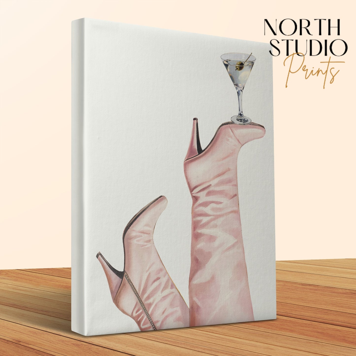 Premium Poster of High Heels and Martini Cowgirl Canvas Wraps