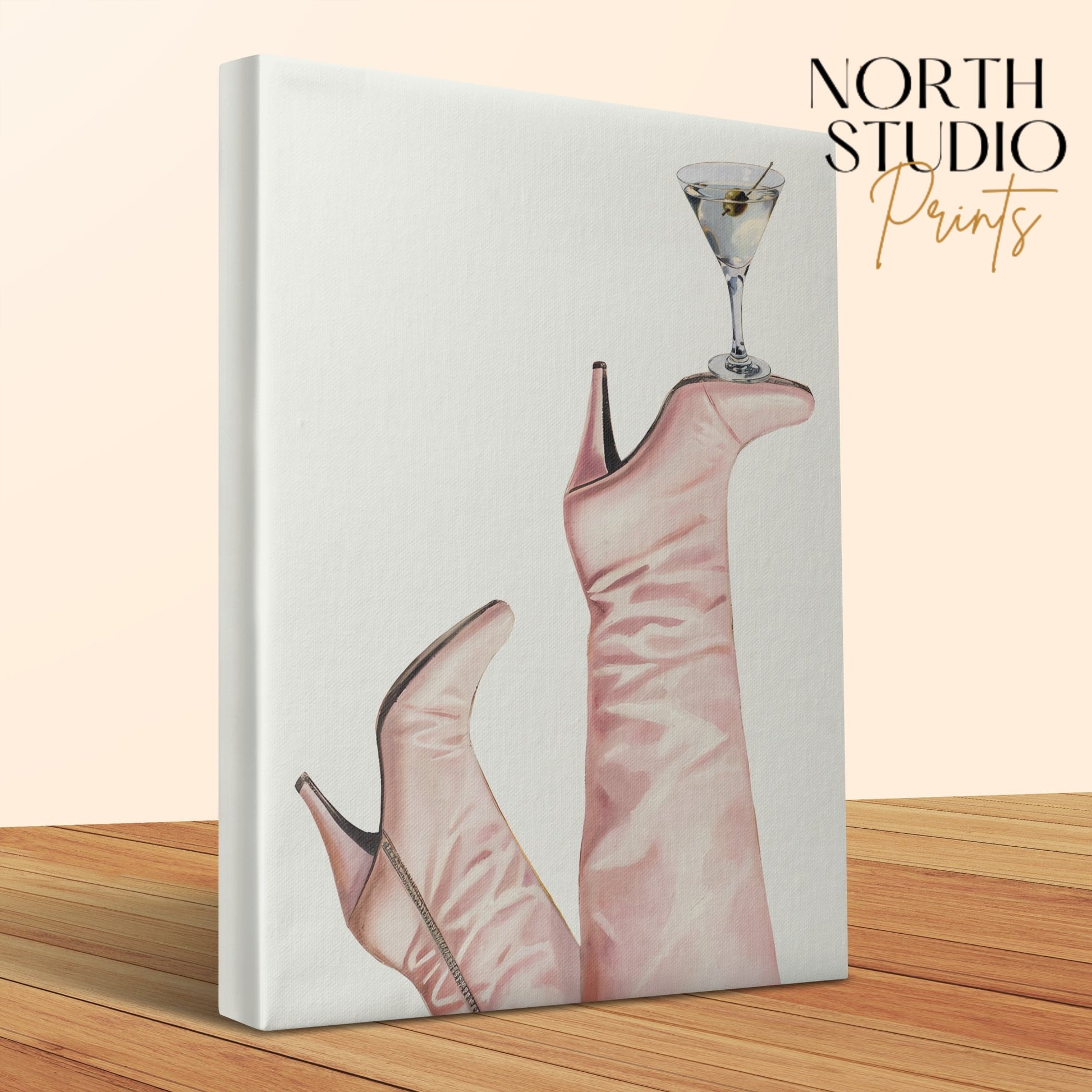 Premium Poster of High Heels and Martini Cowgirl Canvas Wraps
