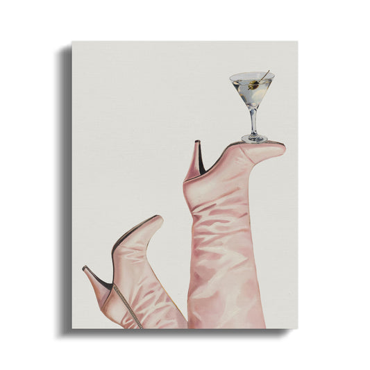 Premium Poster of High Heels and Martini Cowgirl Canvas Wraps