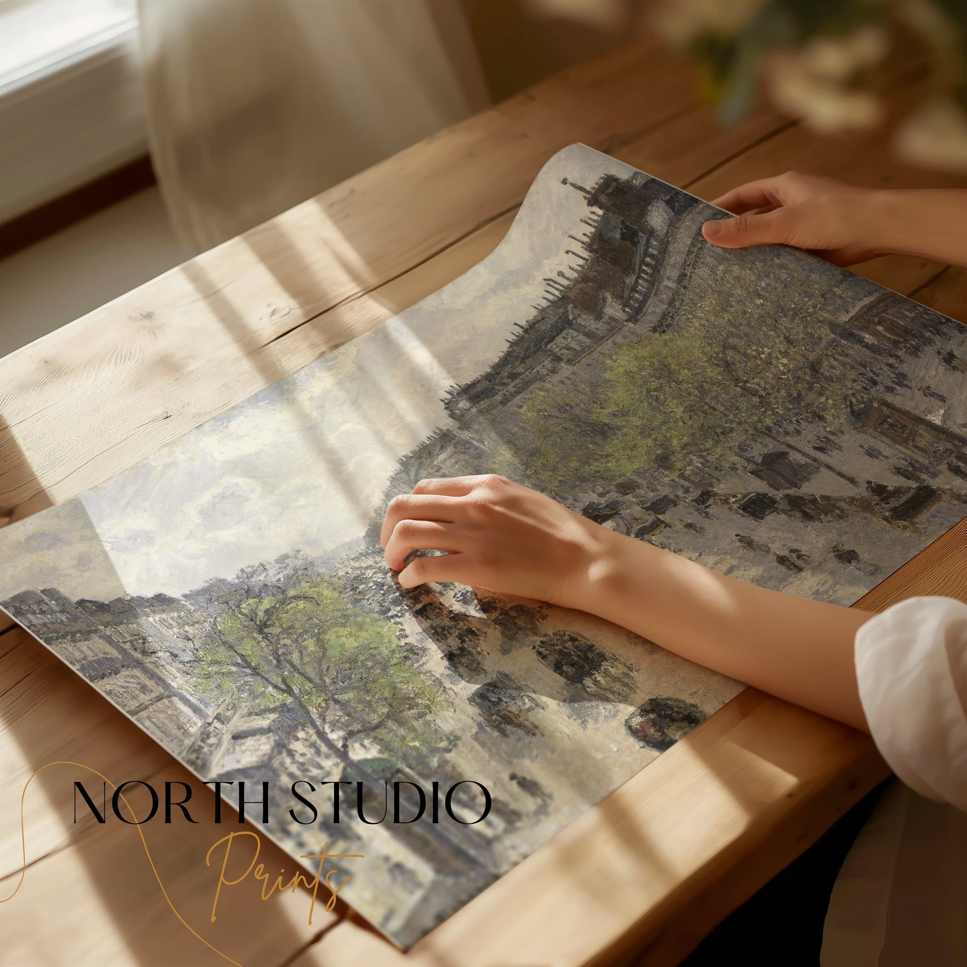 Premium Poster of Historic Cityscape Street Scene Art Print Posters