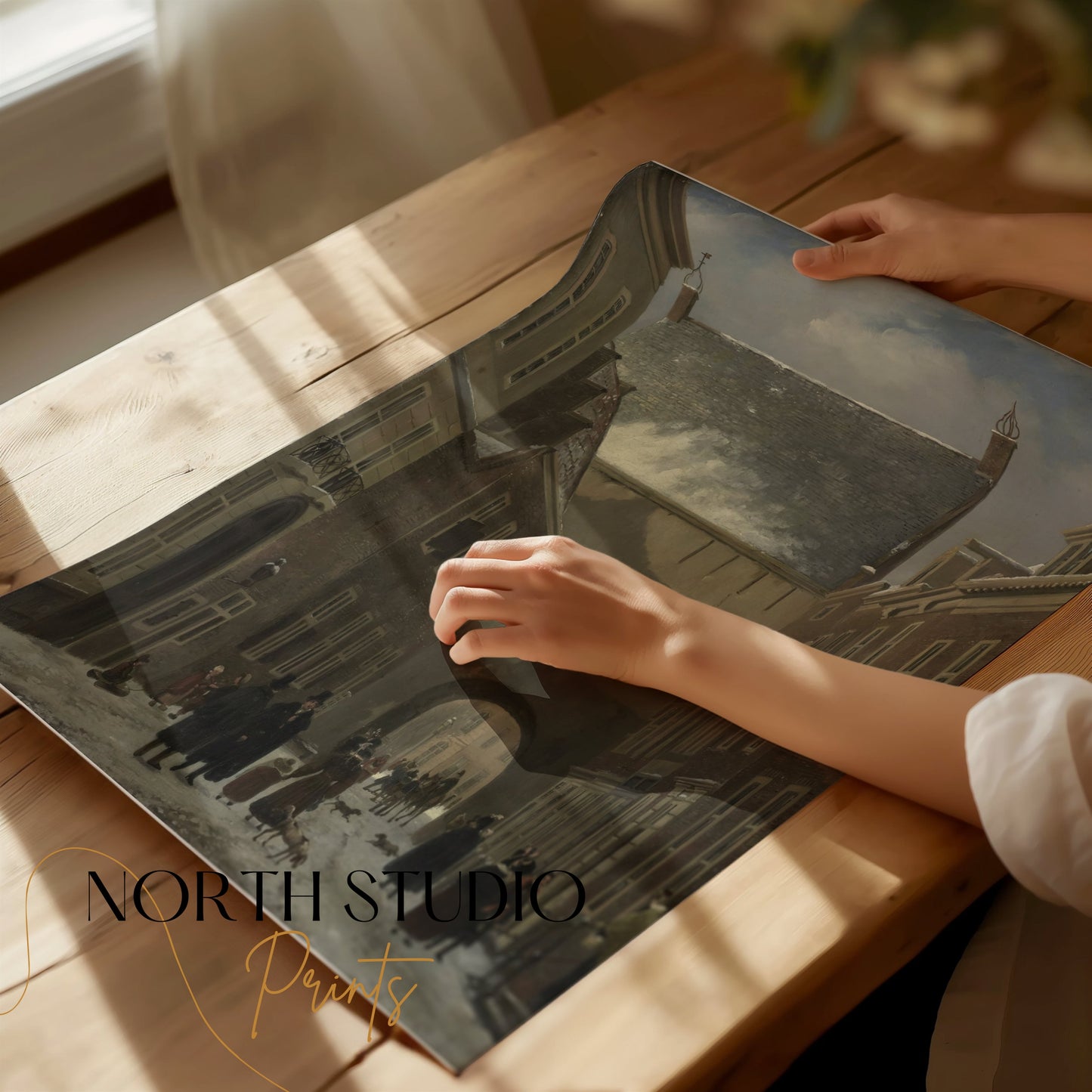Premium Poster of Historic European Village Street Scene Posters
