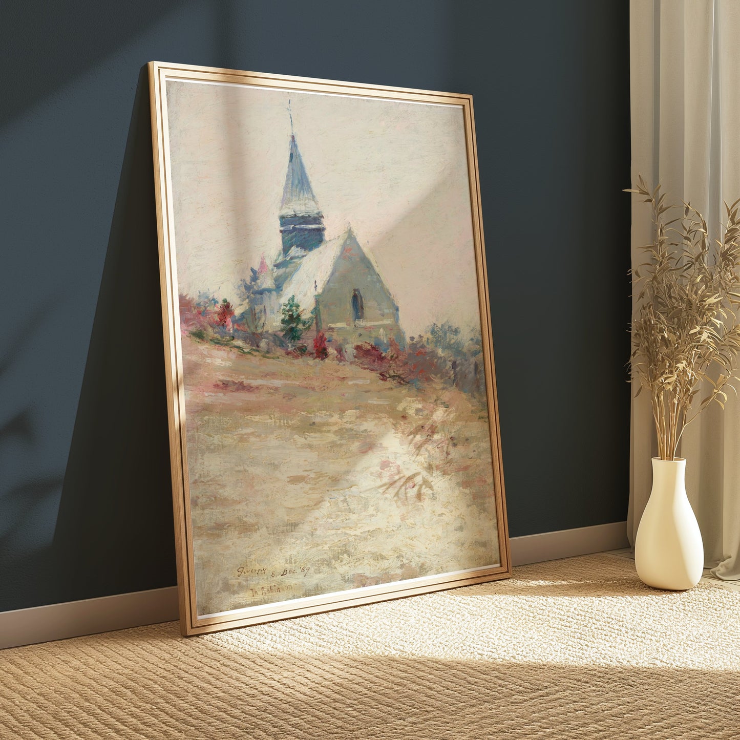 Premium Poster of Historic Mountain Church Landscape Art Posters