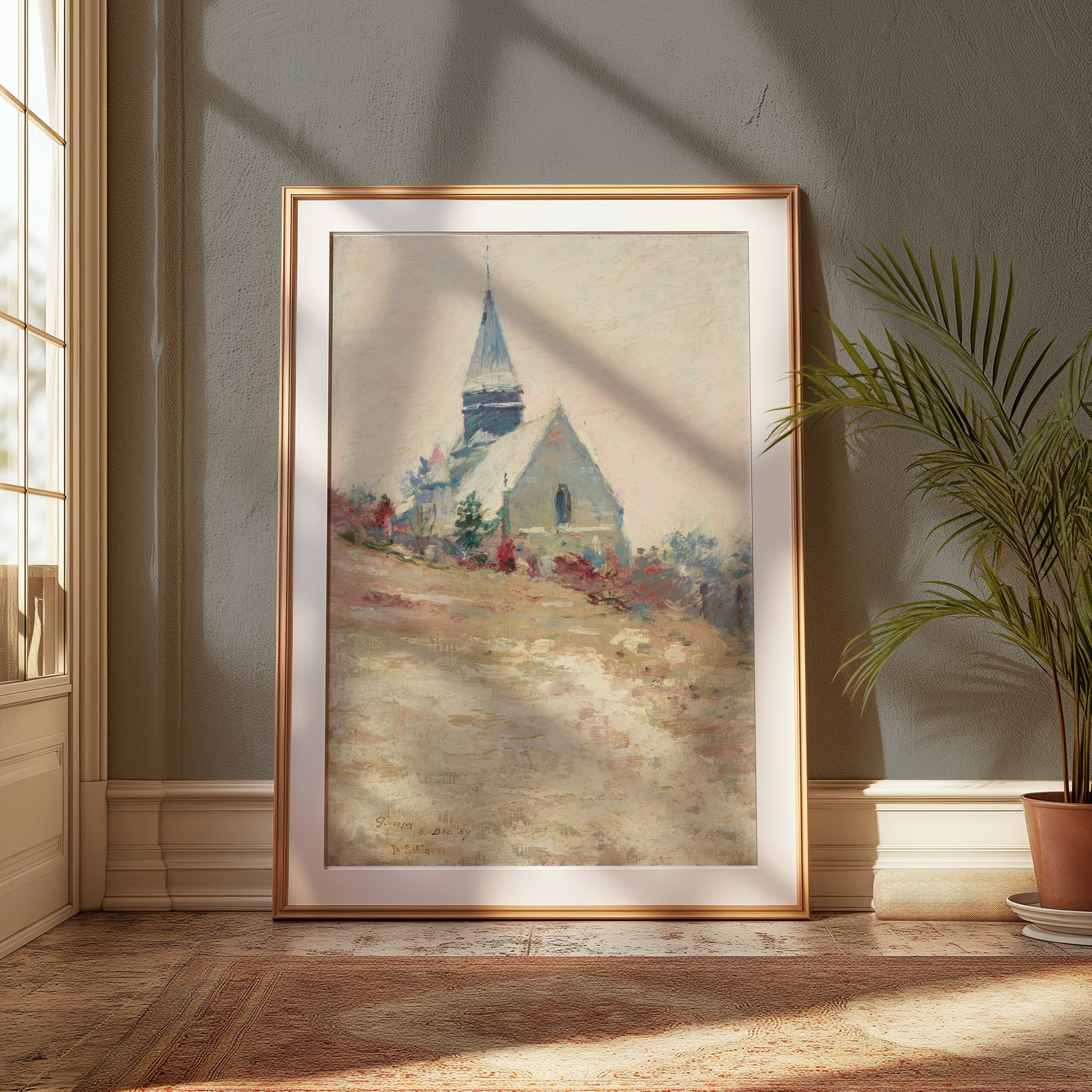 Premium Poster of Historic Mountain Church Landscape Art Posters