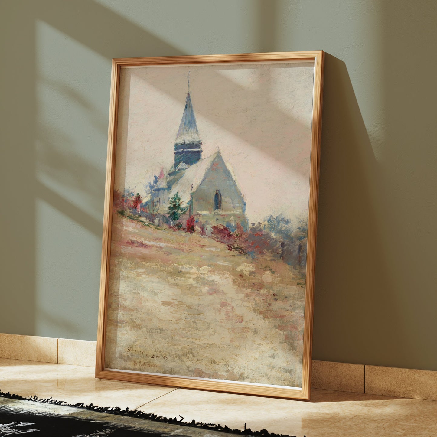 Premium Poster of Historic Mountain Church Landscape Art Posters