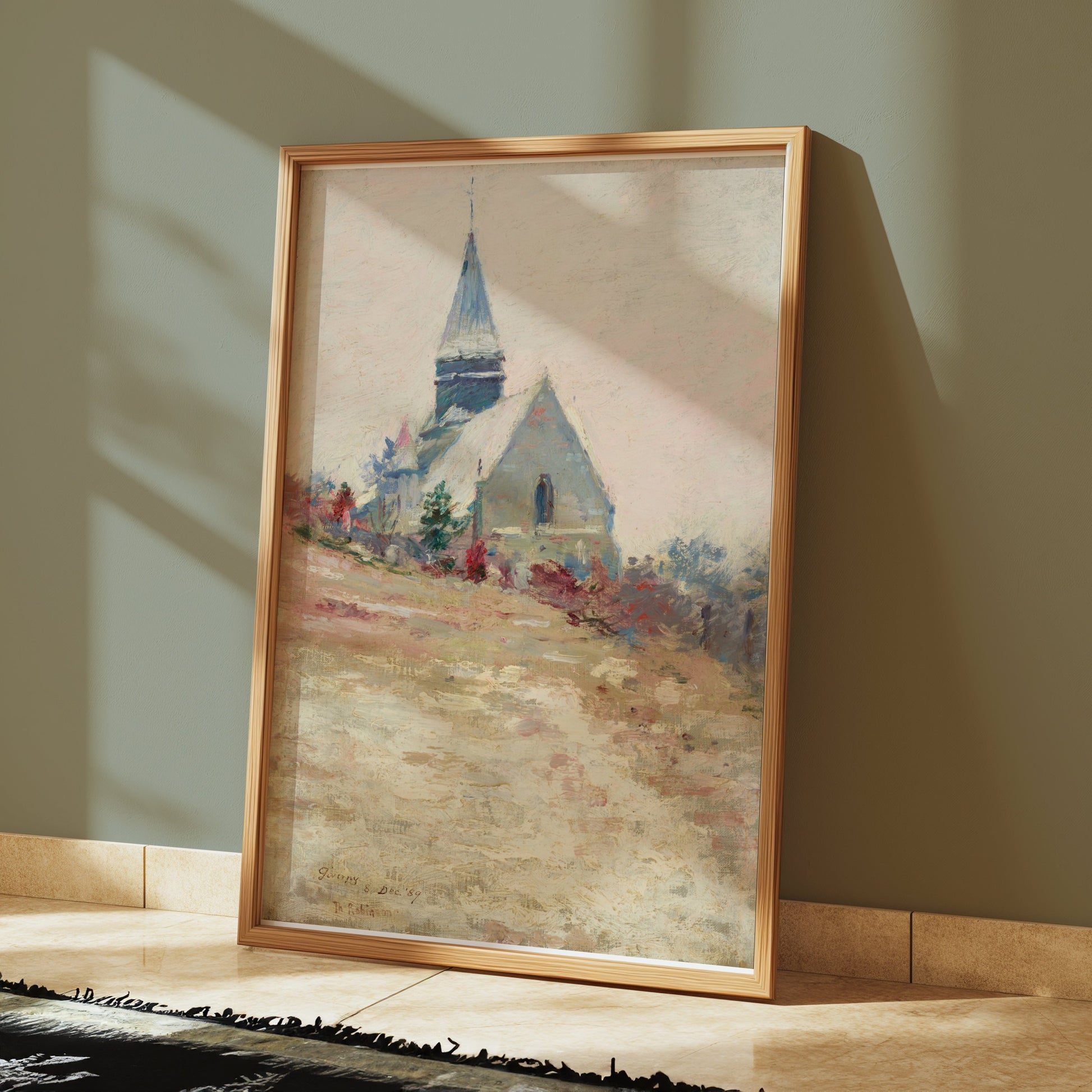 Premium Poster of Historic Mountain Church Landscape Art Posters