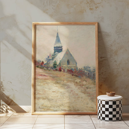 Premium Poster of Historic Mountain Church Landscape Art Posters