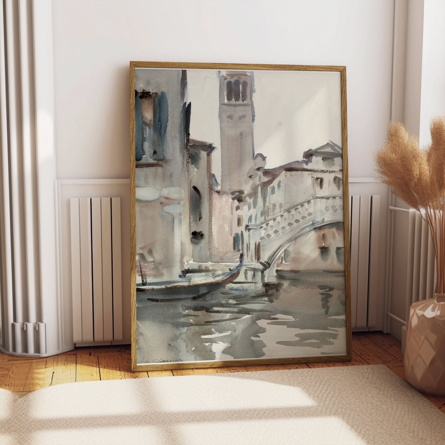 Premium Poster of Historic Venetian Canal Watercolor Art Posters