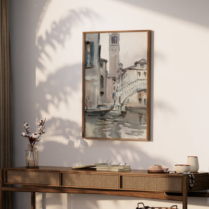 Premium Poster of Historic Venetian Canal Watercolor Art Posters