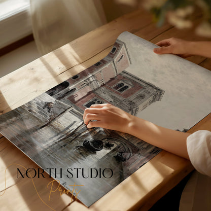 Premium Poster of Historic Venice Canal Scenic View Art Posters