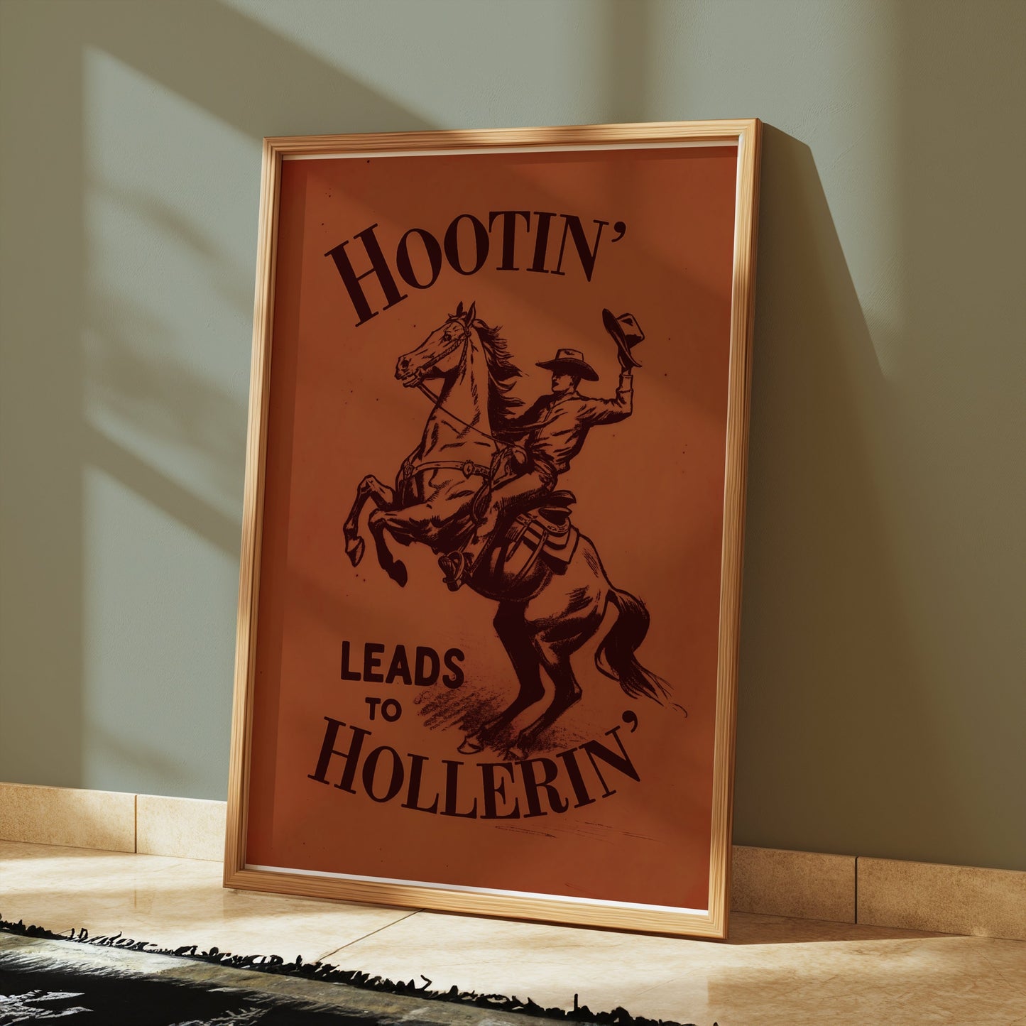 Premium Poster of Hootin Leads to Hollerin Cowboy Art Posters