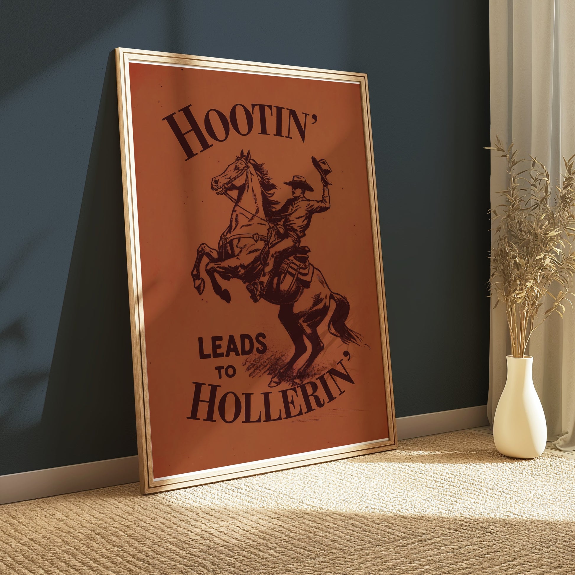 Premium Poster of Hootin Leads to Hollerin Cowboy Art Posters