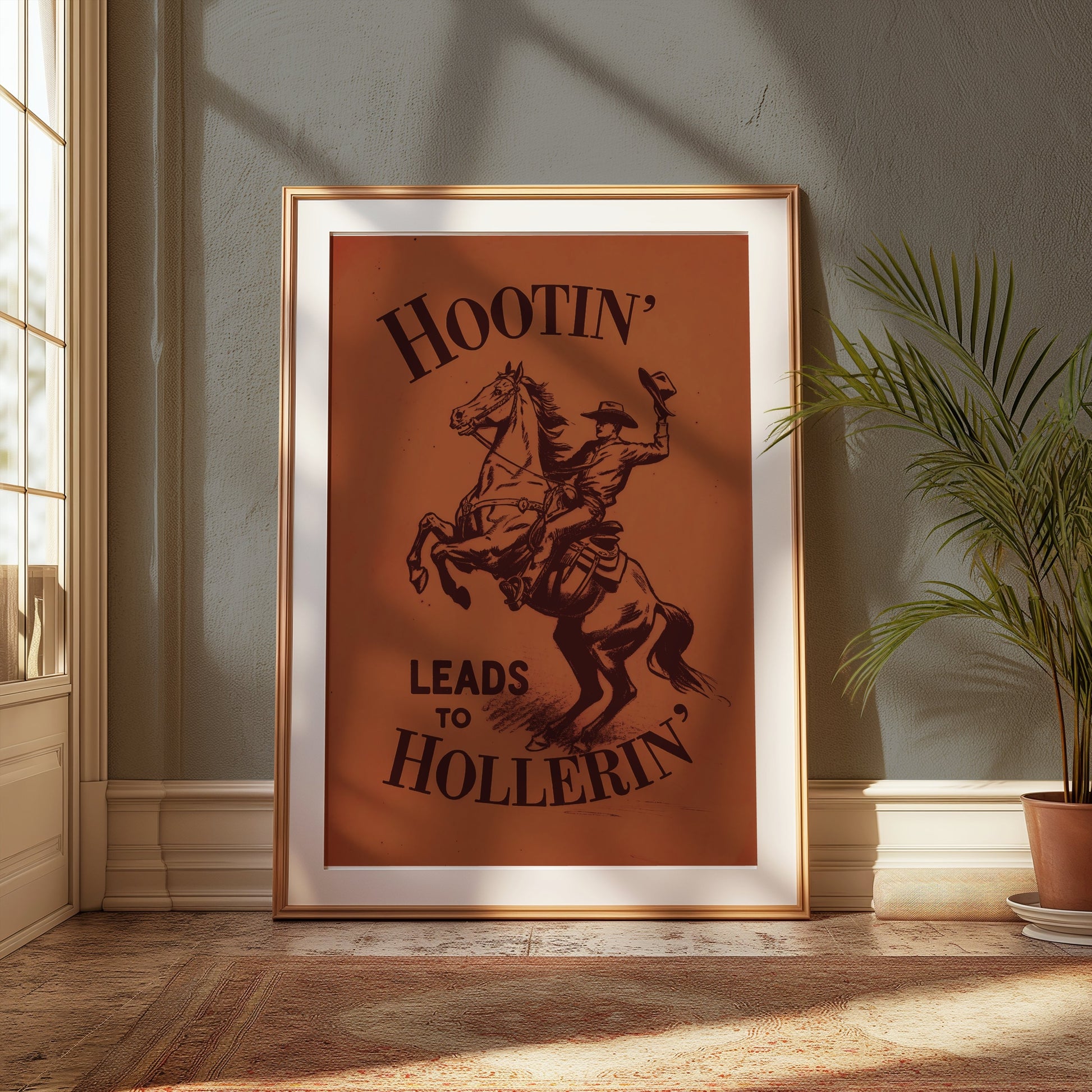 Premium Poster of Hootin Leads to Hollerin Cowboy Art Posters