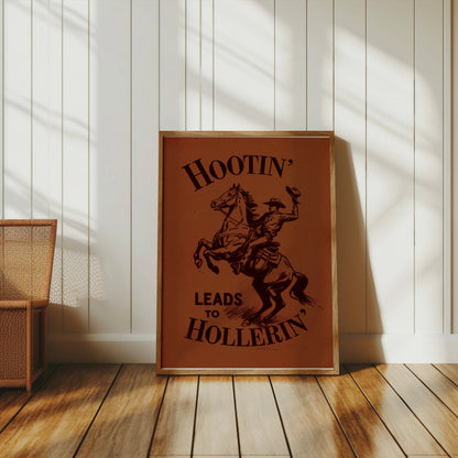 Premium Poster of Hootin Leads to Hollerin Cowboy Art Posters