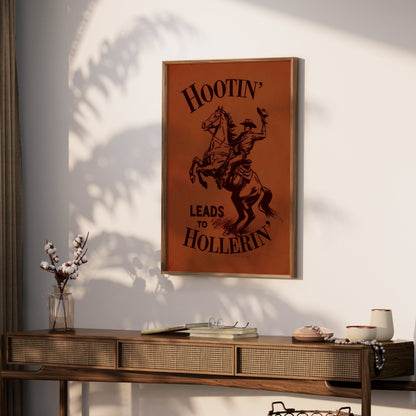 Premium Poster of Hootin Leads to Hollerin Cowboy Art Posters