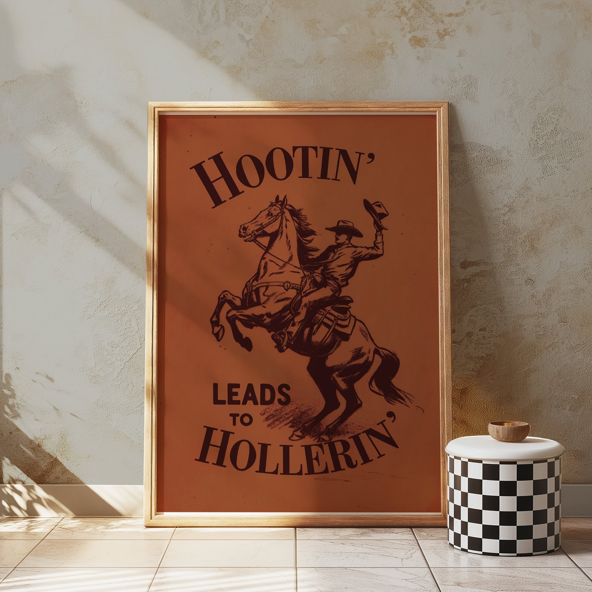Premium Poster of Hootin Leads to Hollerin Cowboy Art Posters