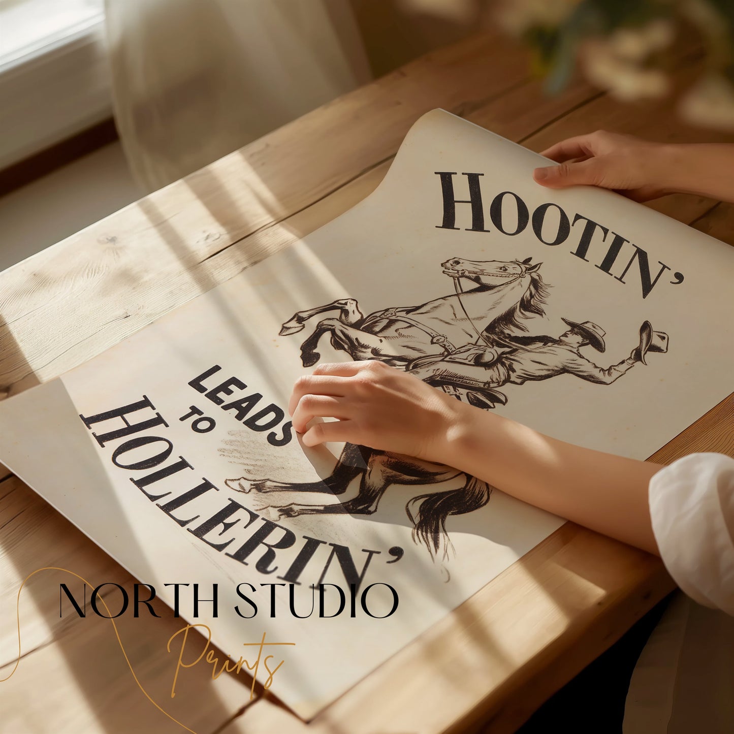 Premium Poster of Hootin Leads to Hollerin Cowboy Riding Posters