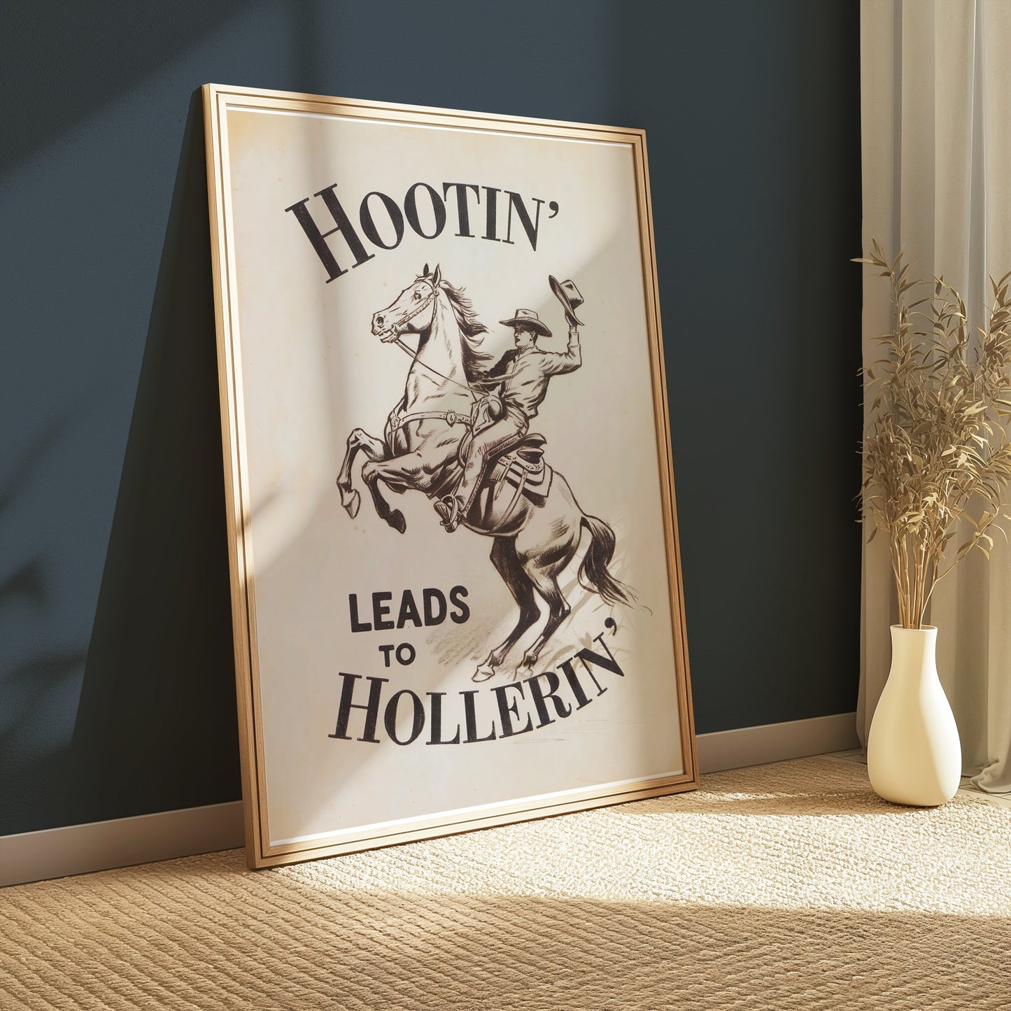 Premium Poster of Hootin Leads to Hollerin Cowboy Riding Posters