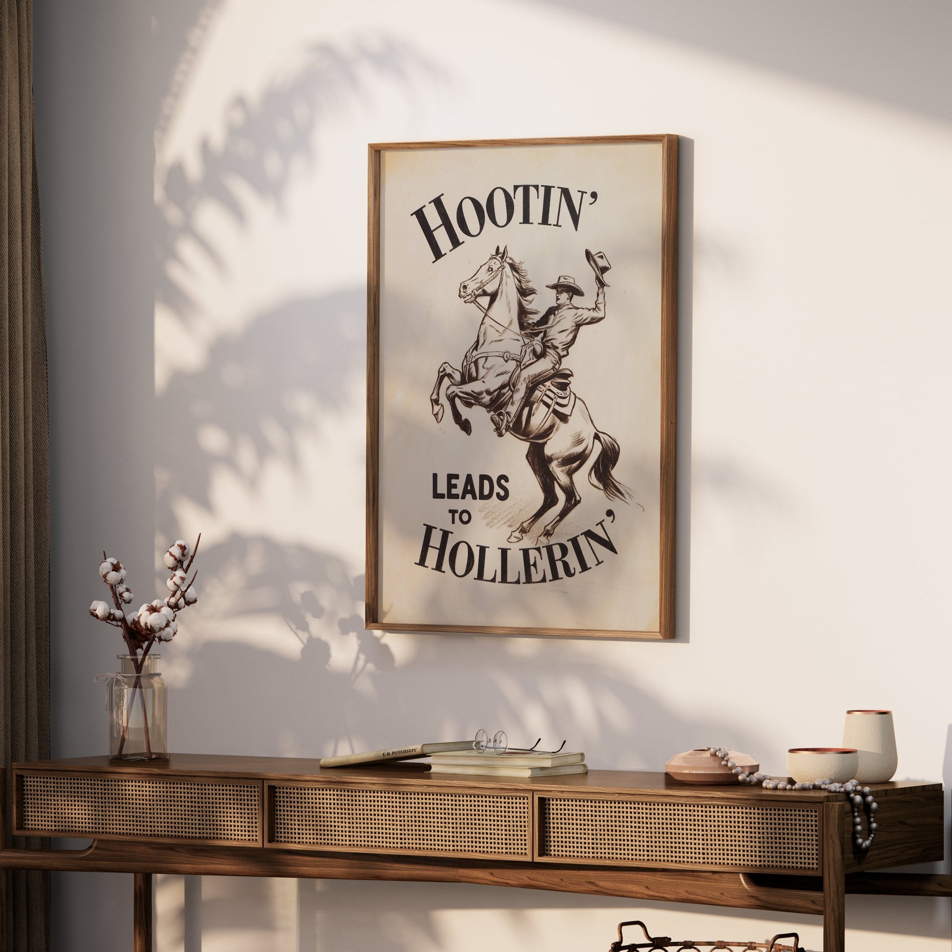 Premium Poster of Hootin Leads to Hollerin Cowboy Riding Posters