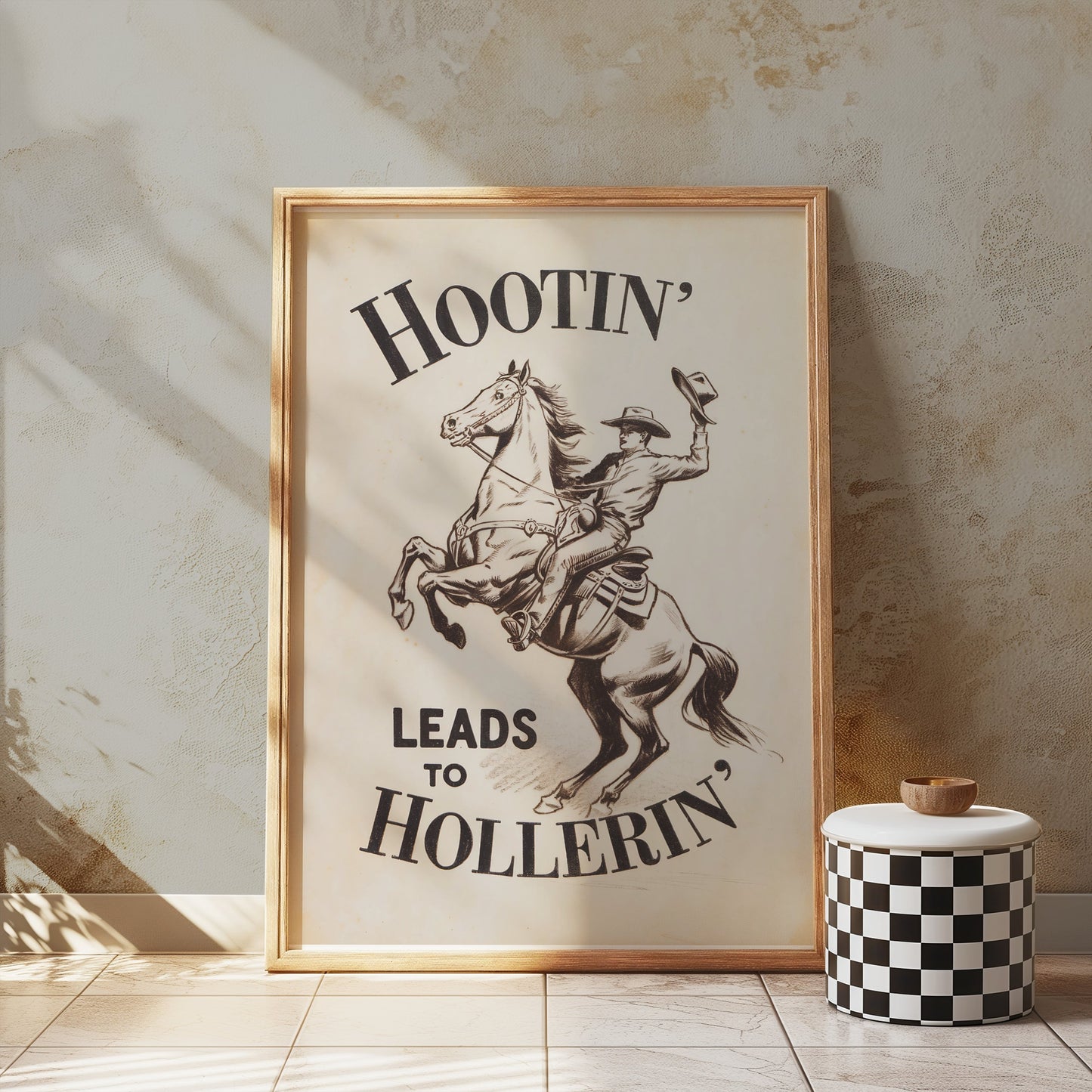 Premium Poster of Hootin Leads to Hollerin Cowboy Riding Posters