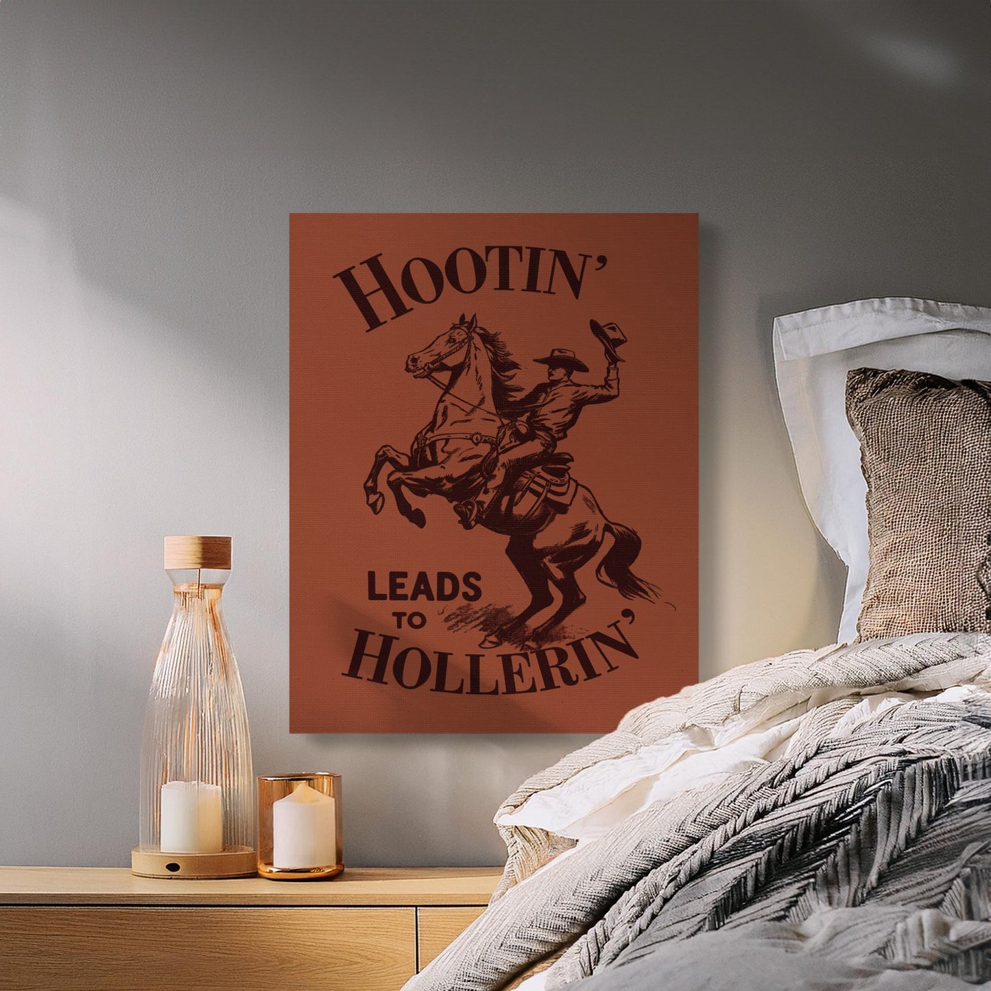Premium Poster of Hootin Leads to Hollerin Western Canvas Wraps